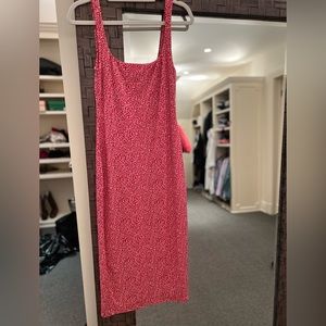 Red and white reformation midi dress